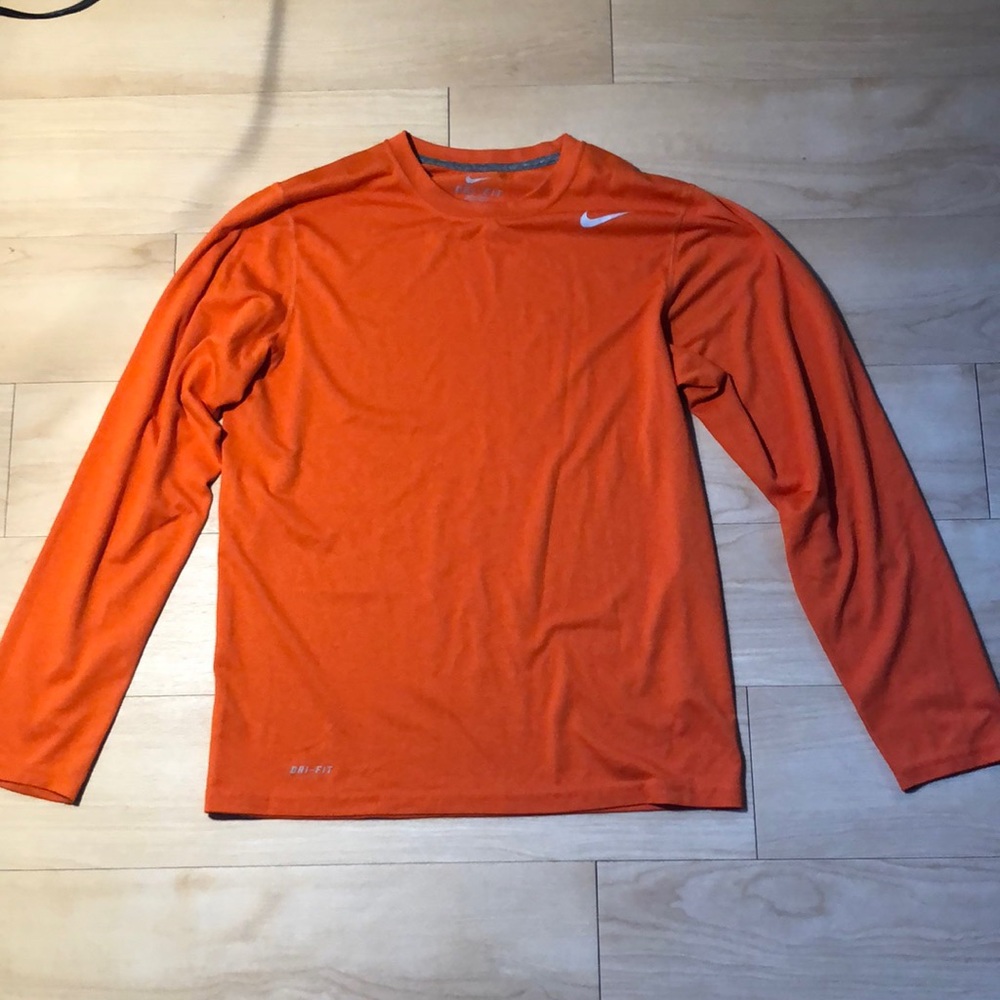 Orange Nike Dri-Fit Long Sleeve Shirt - Sz S